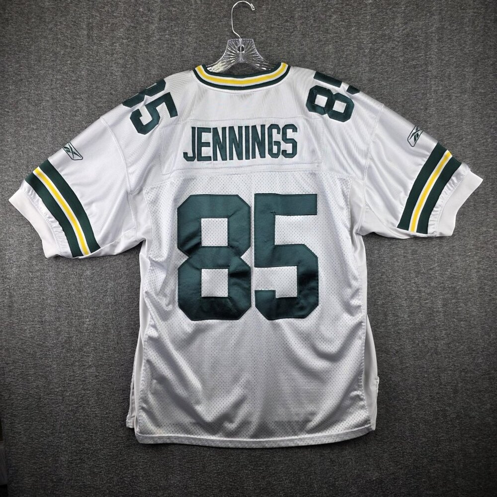 Green Bay Packers Jersey Mens 52 White NFL Football Greg Jennings 85 Reebok